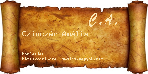 Czinczár Amália névjegykártya